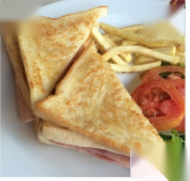 Ham Sandwich with French Fries