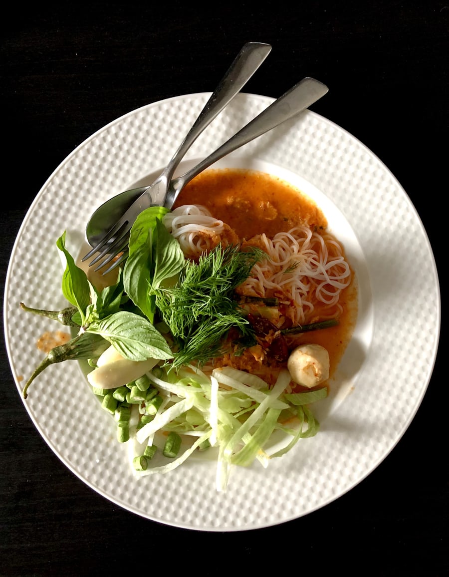Papaya Salad with Rice Noodles