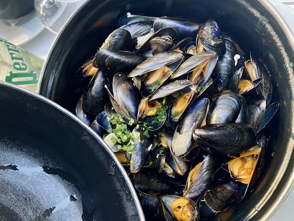 Miesmuscheln in Knoblauchbutter
